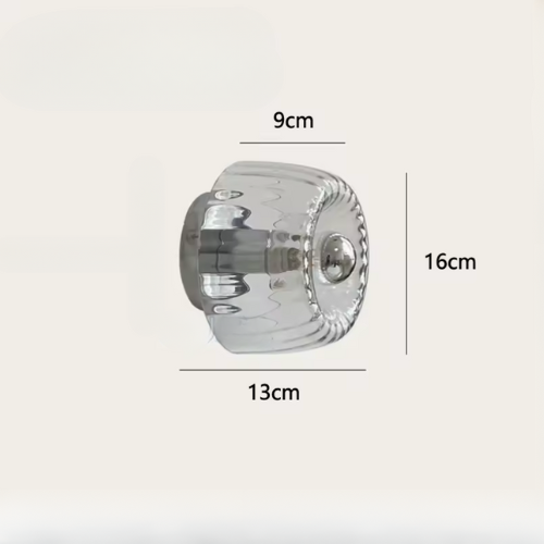 Solvane – Metal Wall Light with Ribbed Glass Diffuser