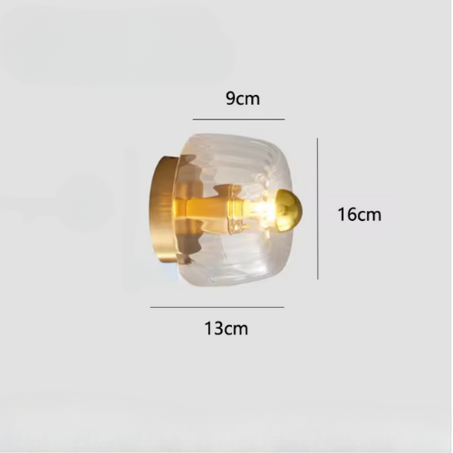 Solvane – Metal Wall Light with Ribbed Glass Diffuser