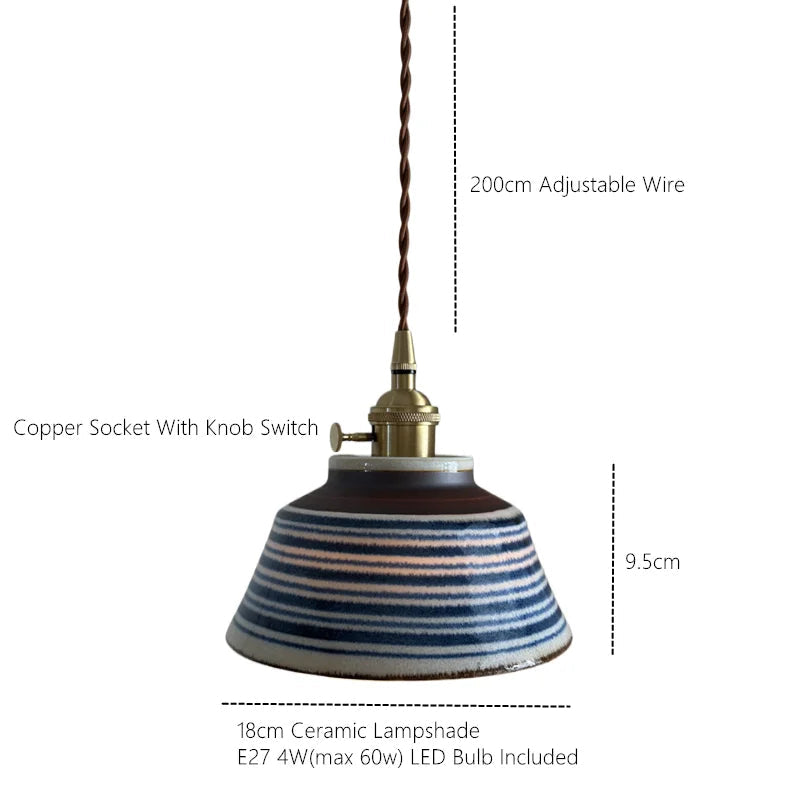 Sylvara – Ceramic Pendant Light with Copper Fixture