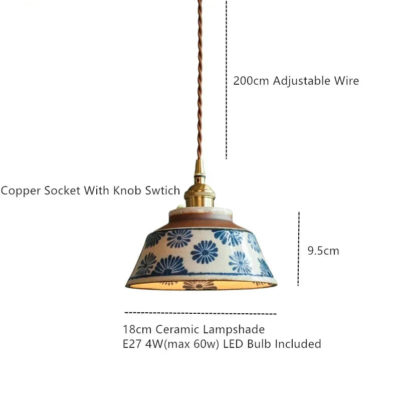 Sylvara – Ceramic Pendant Light with Copper Fixture