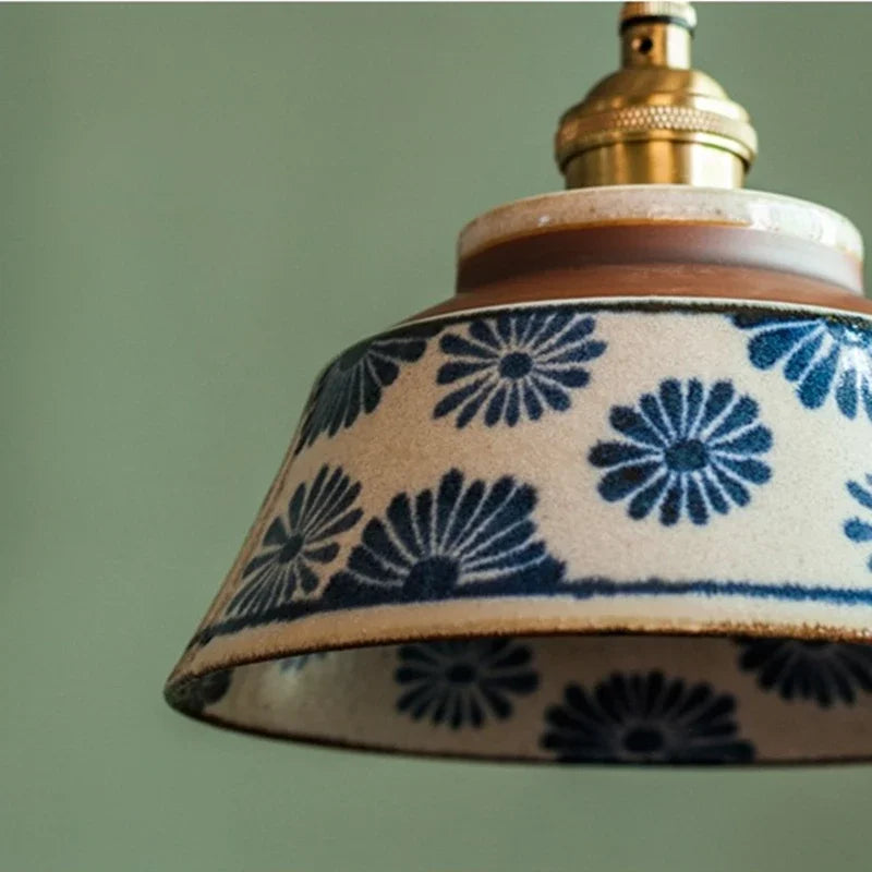 Sylvara – Ceramic Pendant Light with Copper Fixture