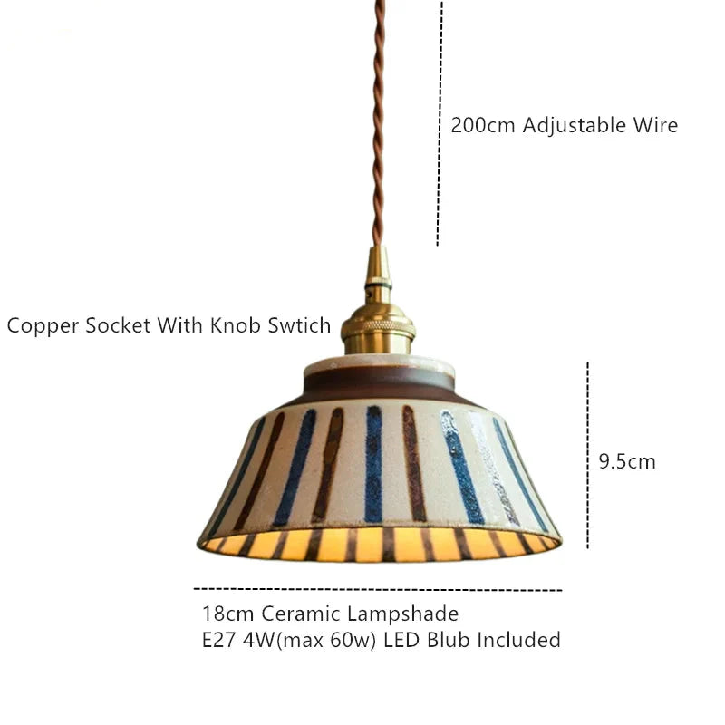 Sylvara – Ceramic Pendant Light with Copper Fixture