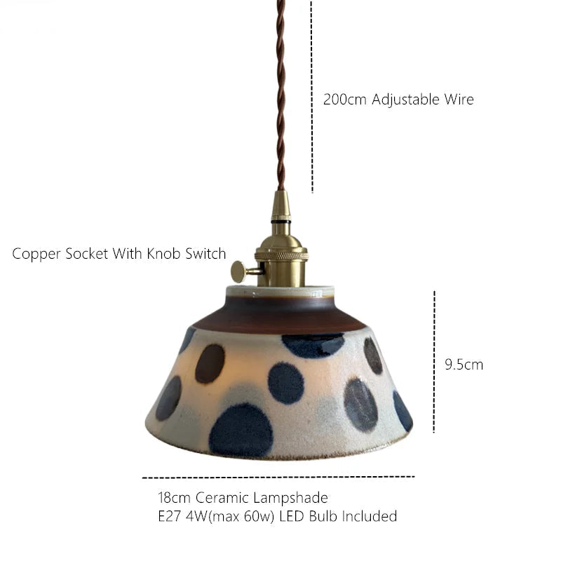 Sylvara – Ceramic Pendant Light with Copper Fixture