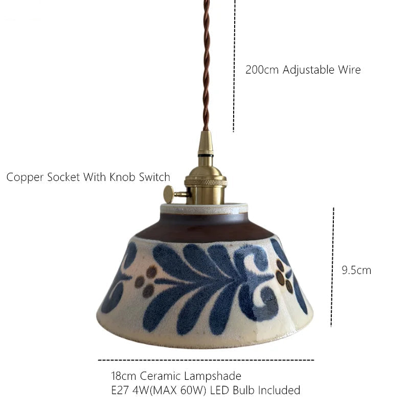 Sylvara – Ceramic Pendant Light with Copper Fixture