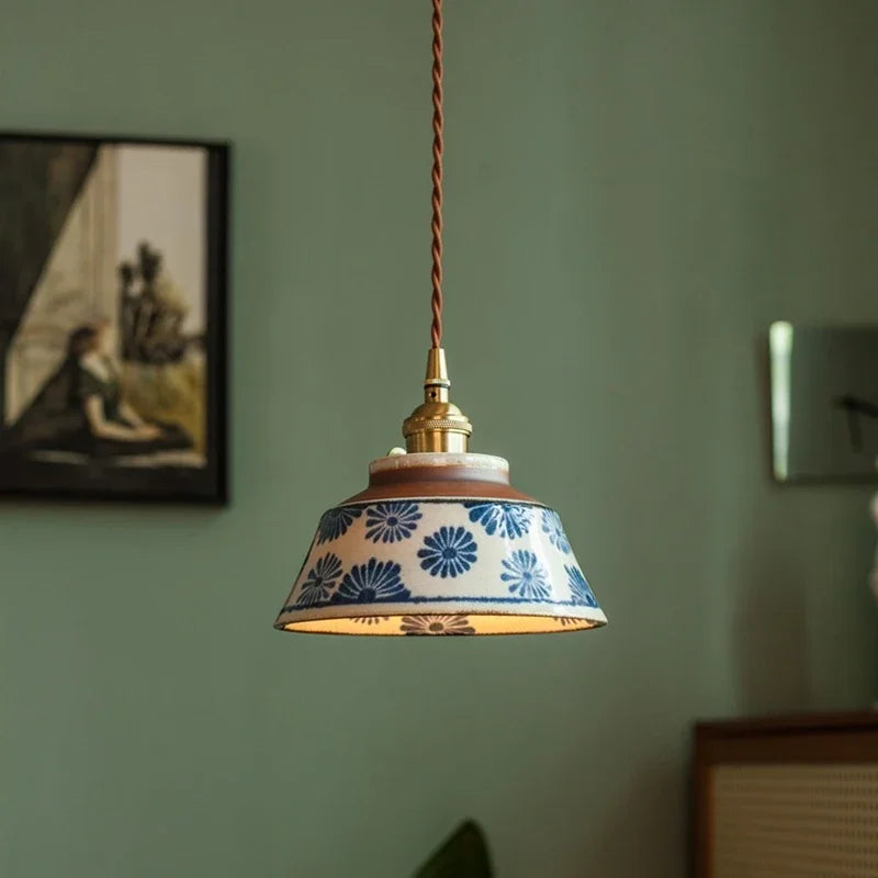 Sylvara – Ceramic Pendant Light with Copper Fixture