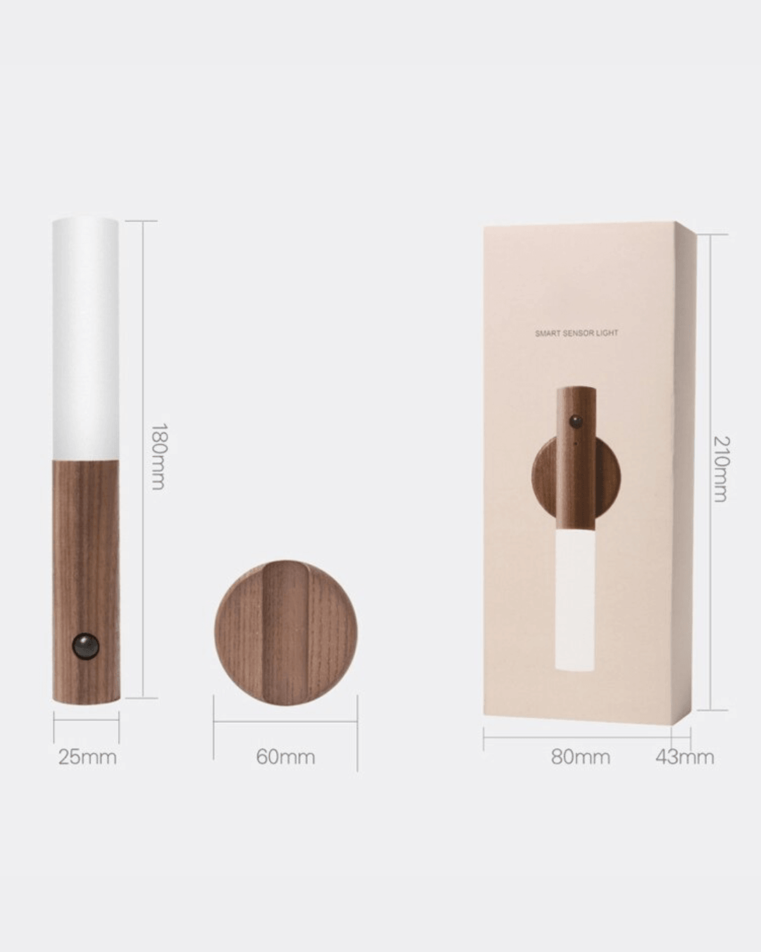 Sylvara – Rechargeable Wood Motion-Activated Wall Sconce
