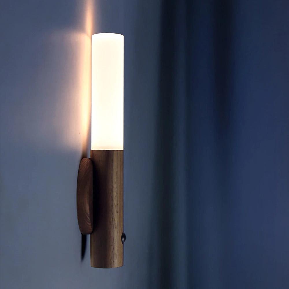 Sylvara – Rechargeable Wood Motion-Activated Wall Sconce
