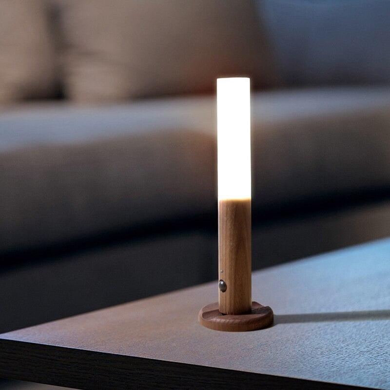 Sylvara – Rechargeable Wood Motion-Activated Wall Sconce