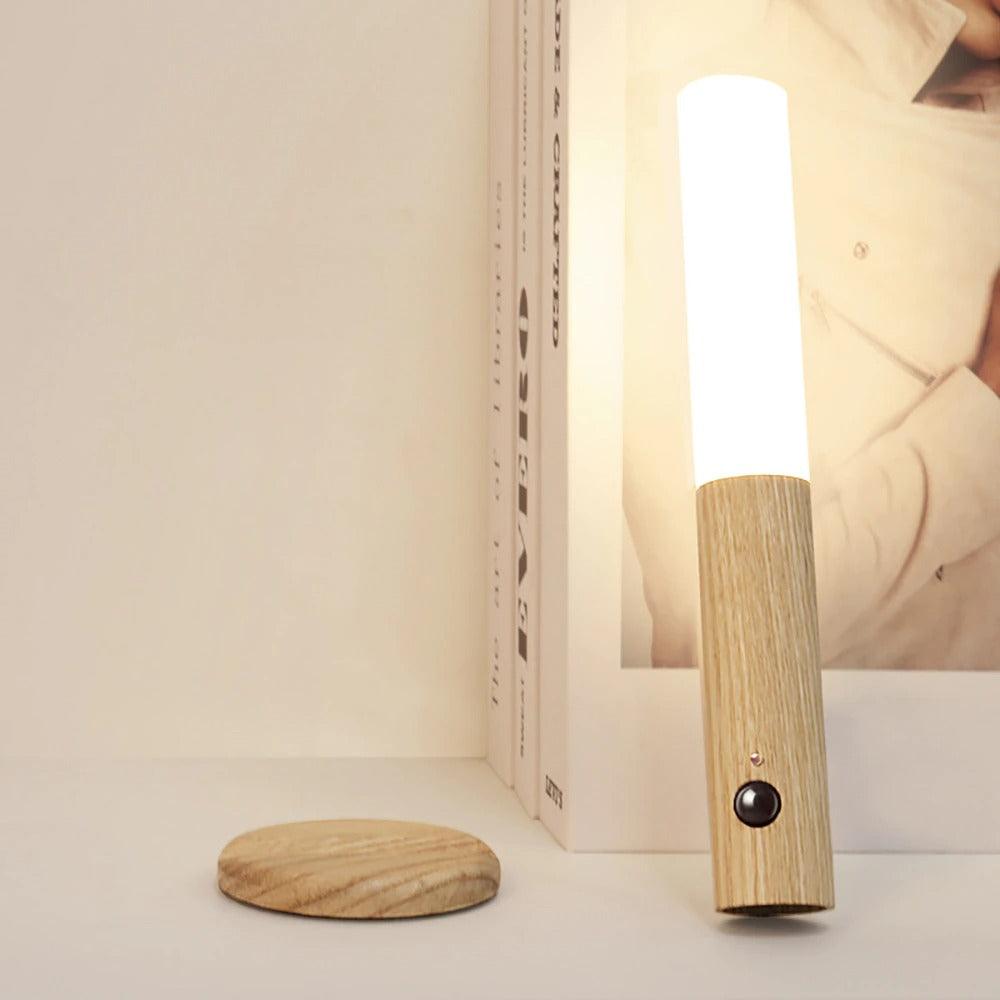 Sylvara – Rechargeable Wood Motion-Activated Wall Sconce