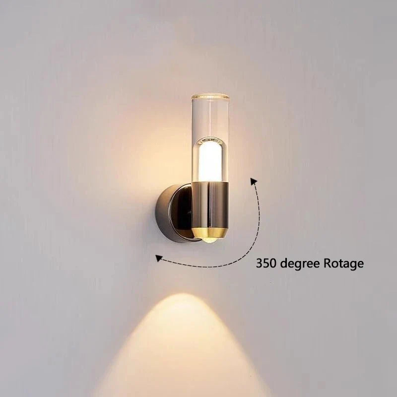Vireli – Polished Metal Rotatable Glass Wall Light