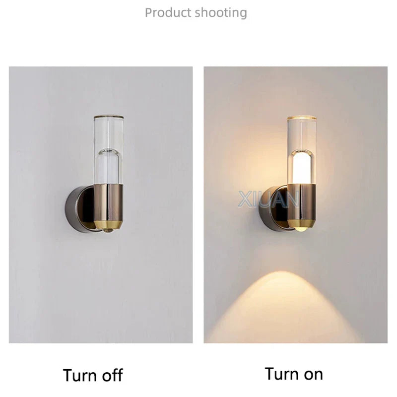Vireli – Polished Metal Rotatable Glass Wall Light