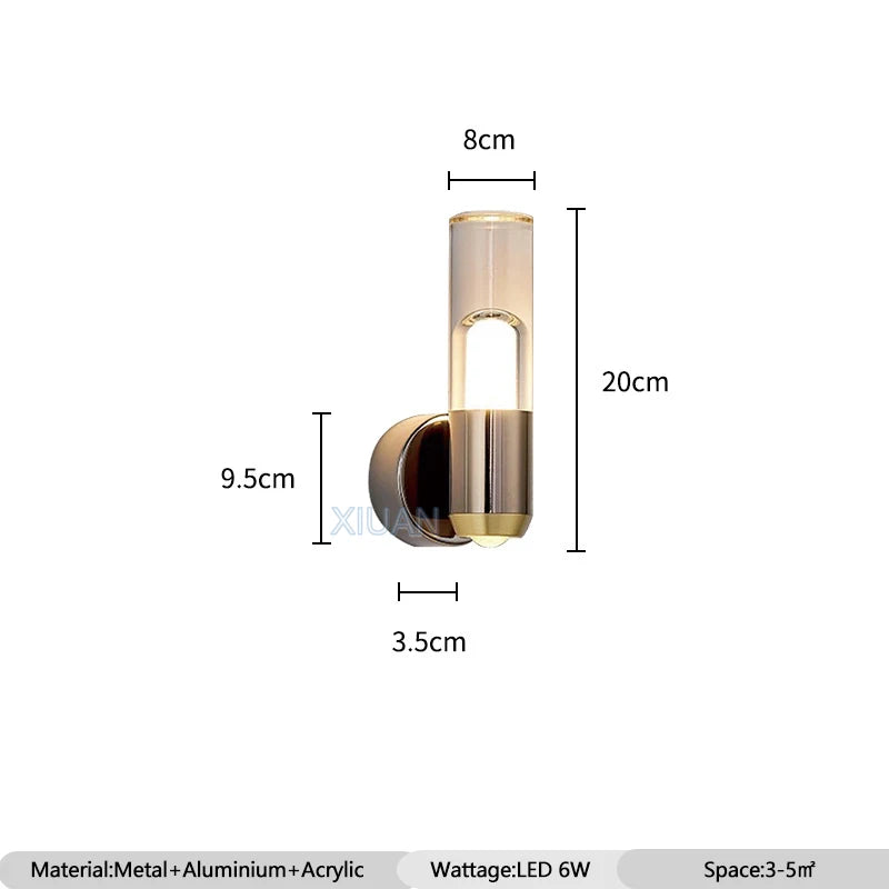 Vireli – Polished Metal Rotatable Glass Wall Light