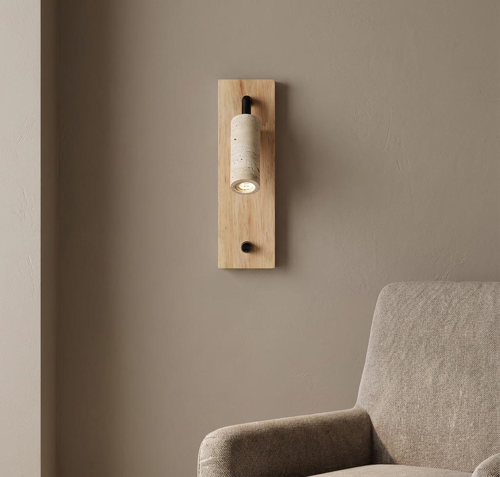 Zephora – Adjustable Travertine LED Rotating Wall Sconce