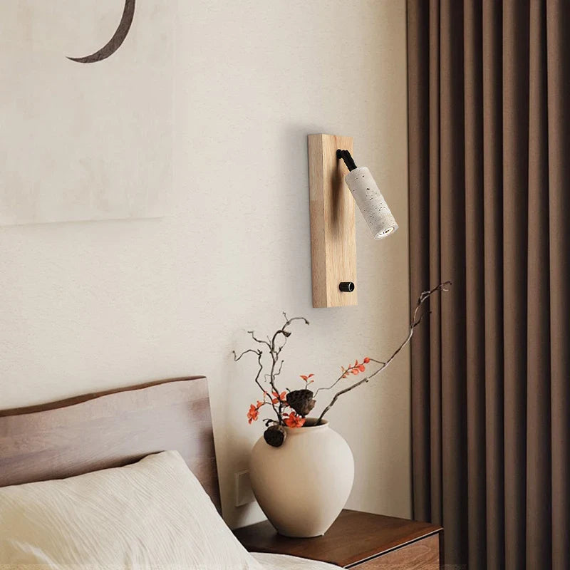 Zephora – Adjustable Travertine LED Rotating Wall Sconce