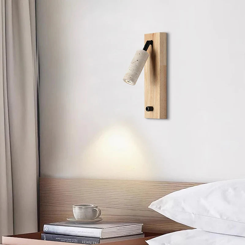 Zephora – Adjustable Travertine LED Rotating Wall Sconce