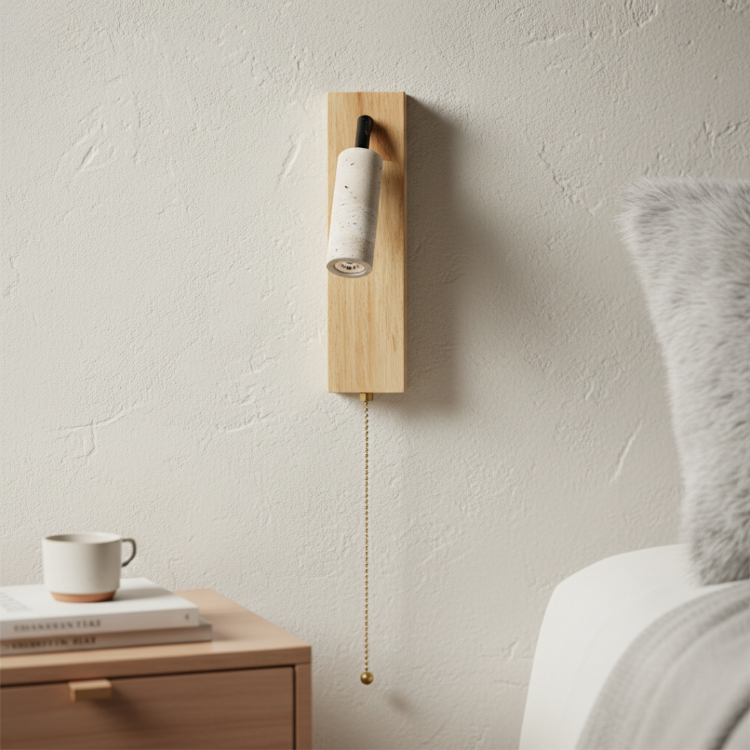 Zephora – Adjustable Travertine LED Rotating Wall Sconce