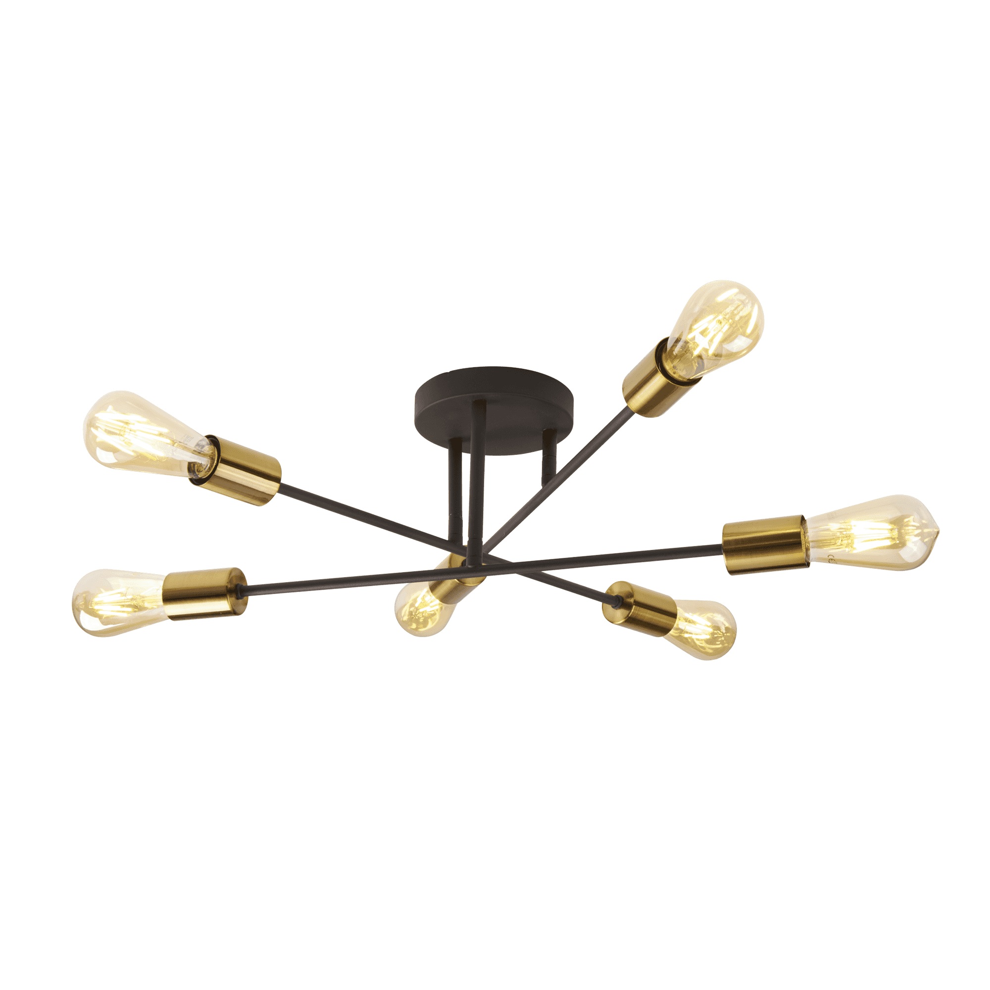 Zephra – Black Metal Six Light Ceiling Fixture