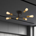 Zephra – Black Metal Six Light Ceiling Fixture