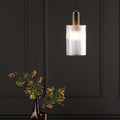 Zephros – Adjustable Antique Brass Pendant Light with Cylinder Glass Shade