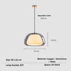 Zephyra – Glass Pendant Light with Metal Fixtures