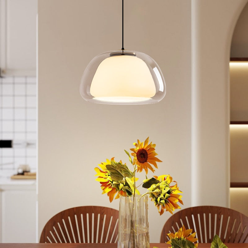 Zephyra – Glass Pendant Light with Metal Fixtures