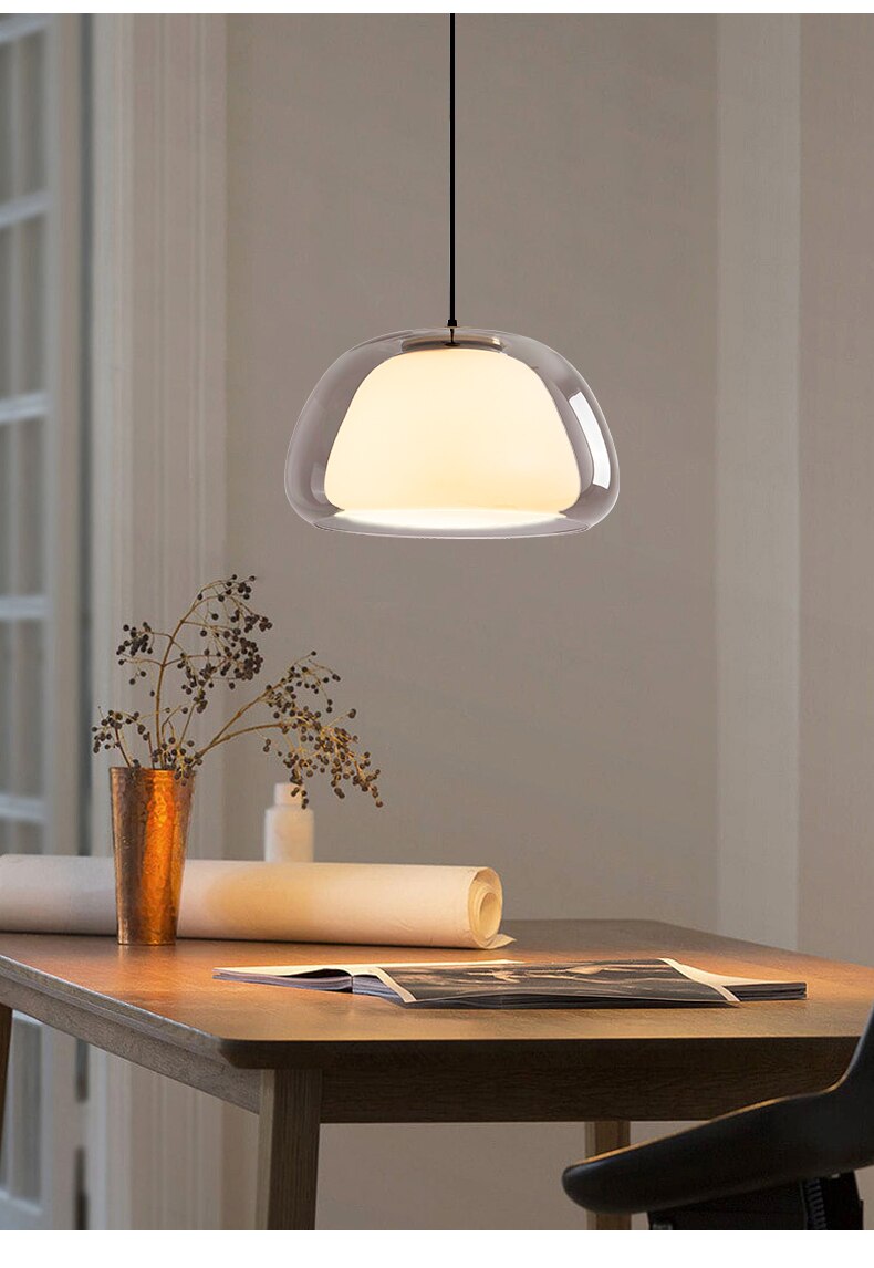 Zephyra – Glass Pendant Light with Metal Fixtures