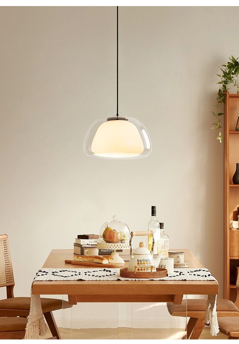 Zephyra – Glass Pendant Light with Metal Fixtures