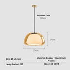 Zephyra – Glass Pendant Light with Metal Fixtures
